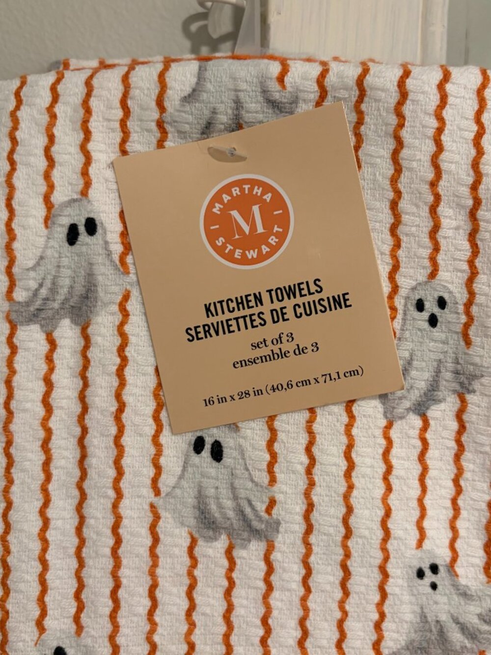 Martha Stewart *Ghost* Halloween Fall Kitchen Towels set of 3 NWT cottagecore